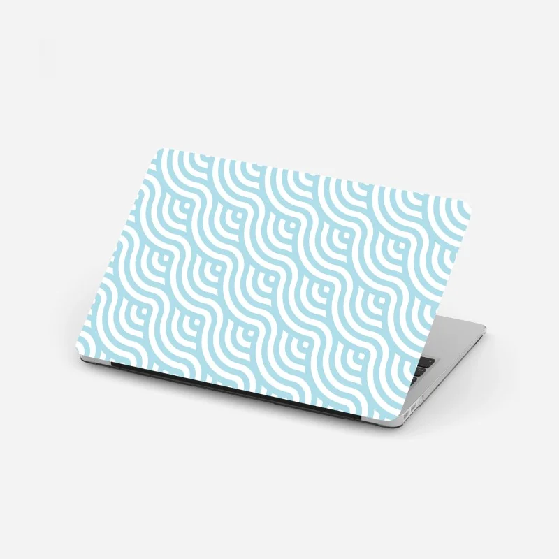 Laptop-Aufkleber leuchtende lila-blaue abstrakte 3d-formen – Wallnifity®