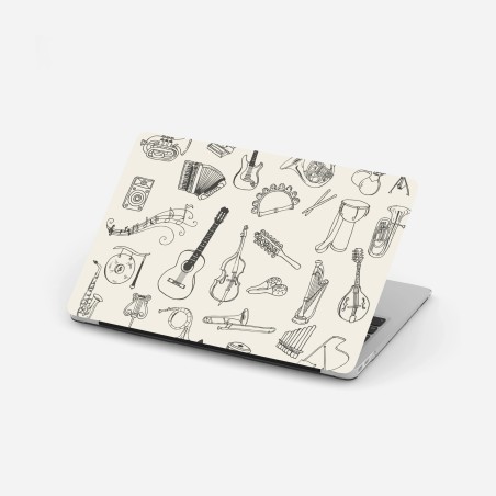 Laptop-Aufkleber handgezeichnete musikinstrumente collage – Wallnifity®