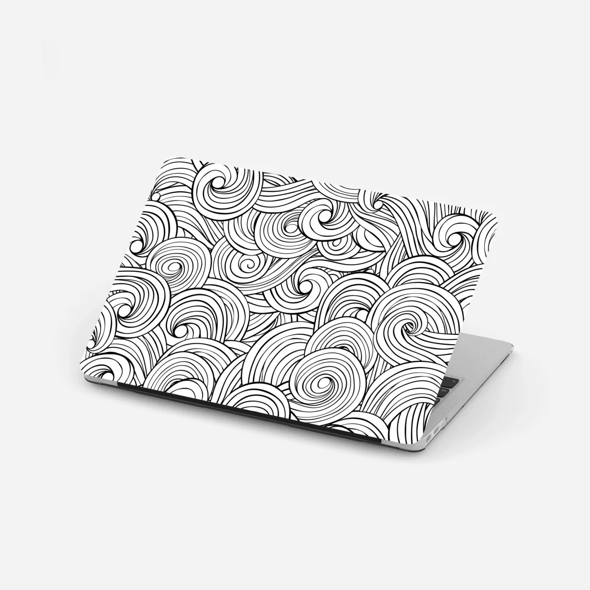 Laptop-Aufkleber schwarzweißes spiralmuster – Wallnifity® Laptop-Aufkleber schwarzweißes spiralmuster – Wallnifity®