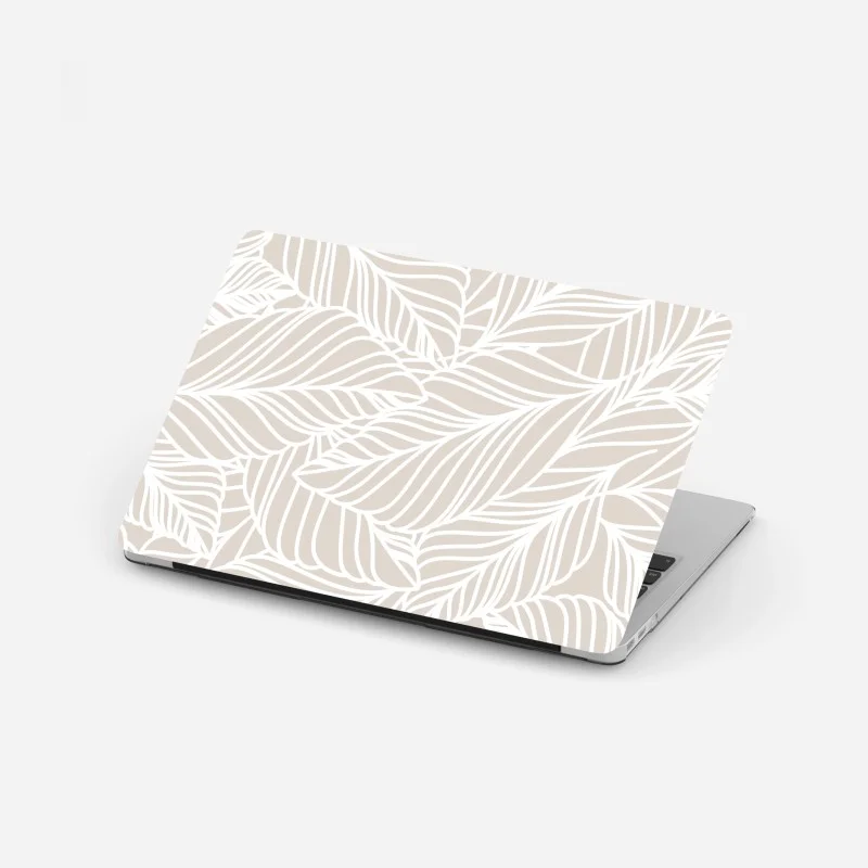 Laptop-Aufkleber beige botanisches blattmuster