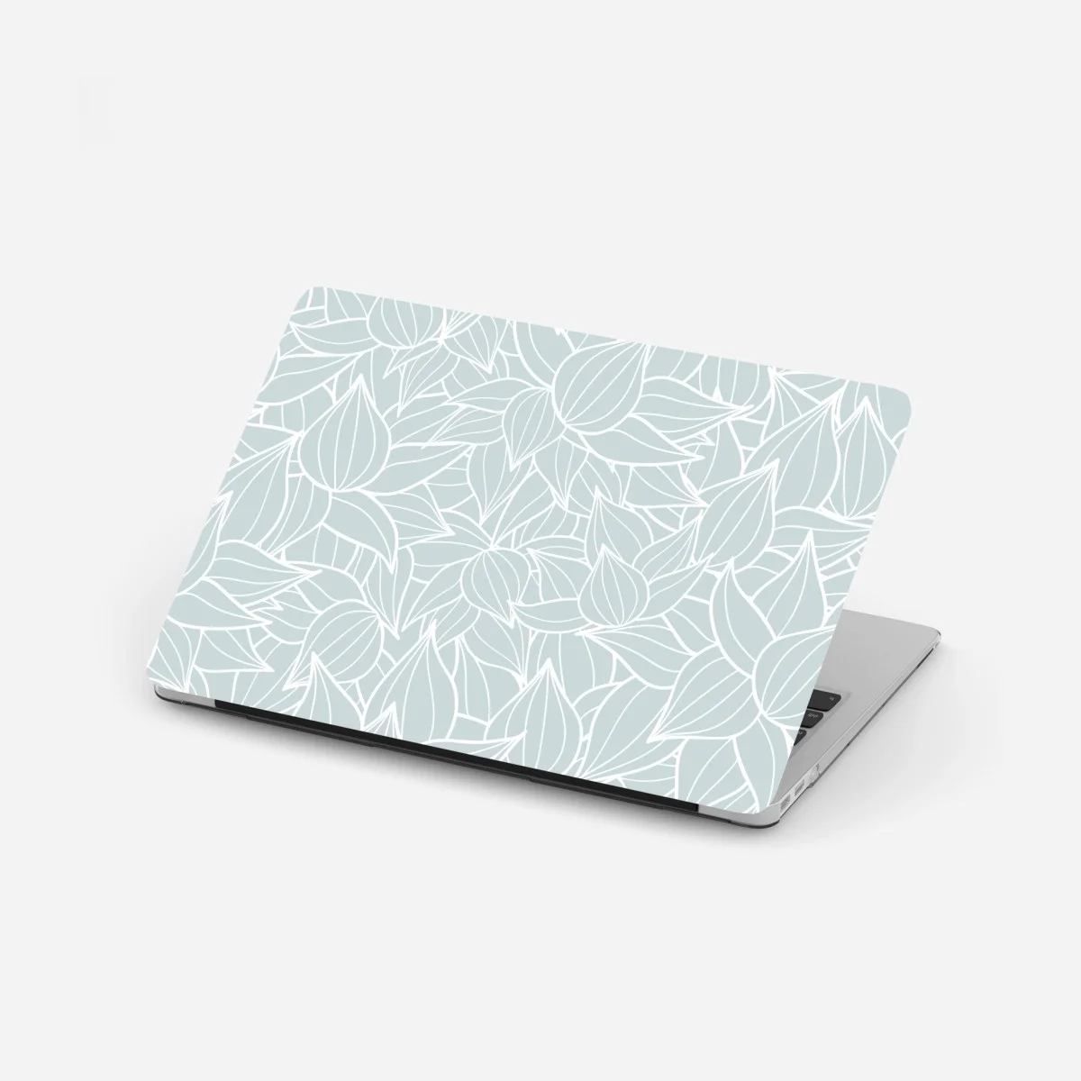 Laptop-Aufkleber zartes türkis blättermuster – Wallnifity® Laptop-Aufkleber zartes türkis blättermuster – Wallnifity®