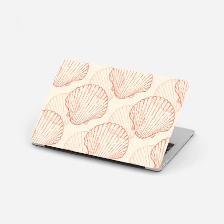 Laptop-Aufkleber korallenfarbiges muschelmuster – Wallnifity®