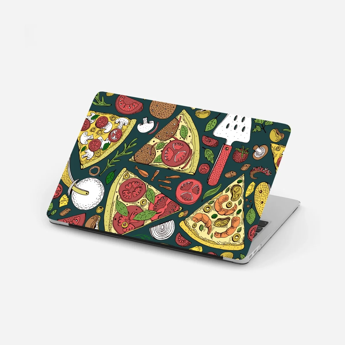 Laptop-Aufkleber buntes muster mit pizzastücken – Wallnifity® Laptop-Aufkleber buntes muster mit pizzastücken – Wallnifity®