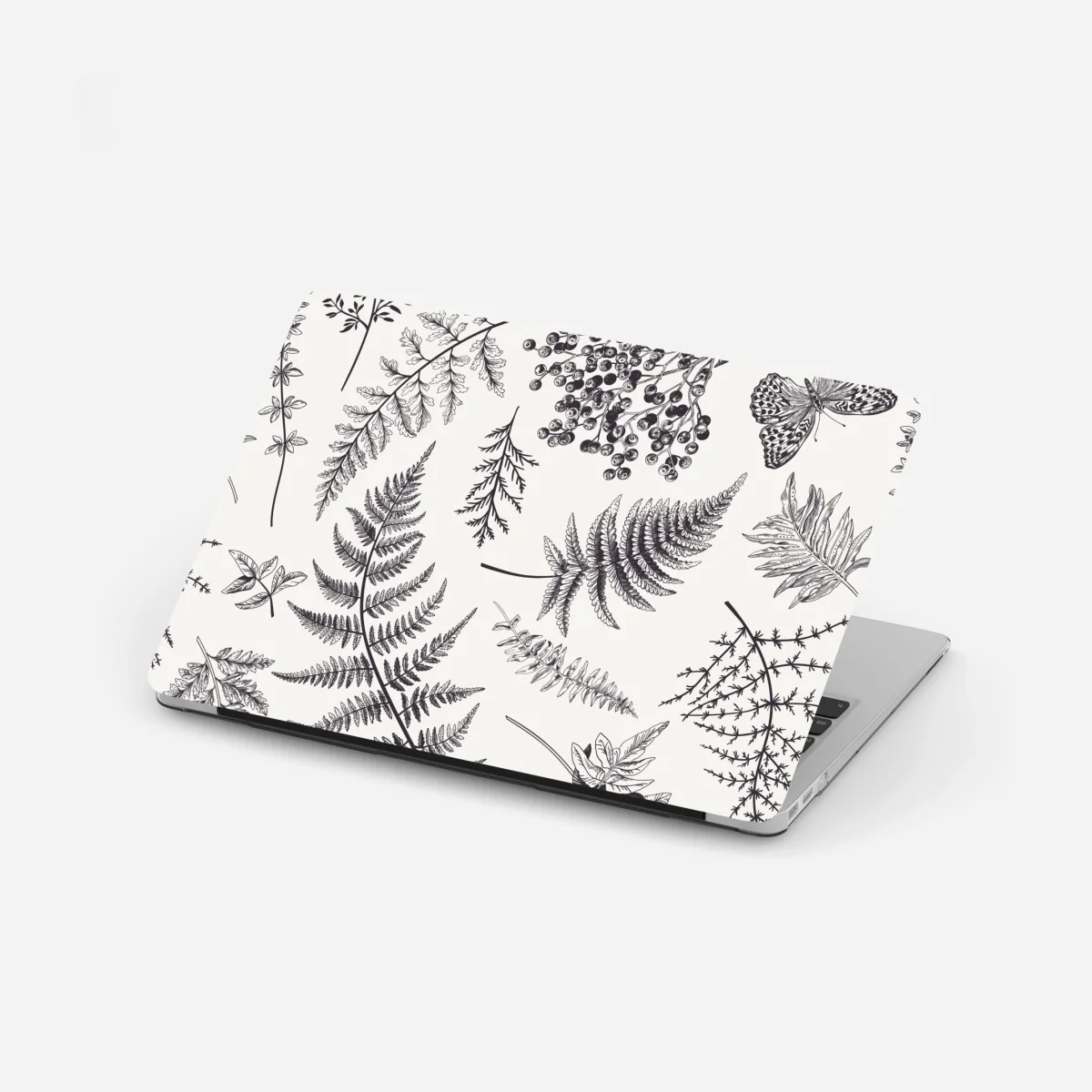 Laptop-Aufkleber monochromes botanisches blättermuster – Wallnifity® Laptop-Aufkleber monochromes botanisches blättermuster – Wallnifity®
