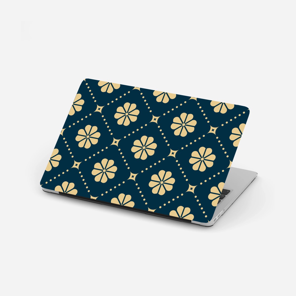 Laptop-Aufkleber türkis beiges blumen geometrisches muster – Wallnifity®