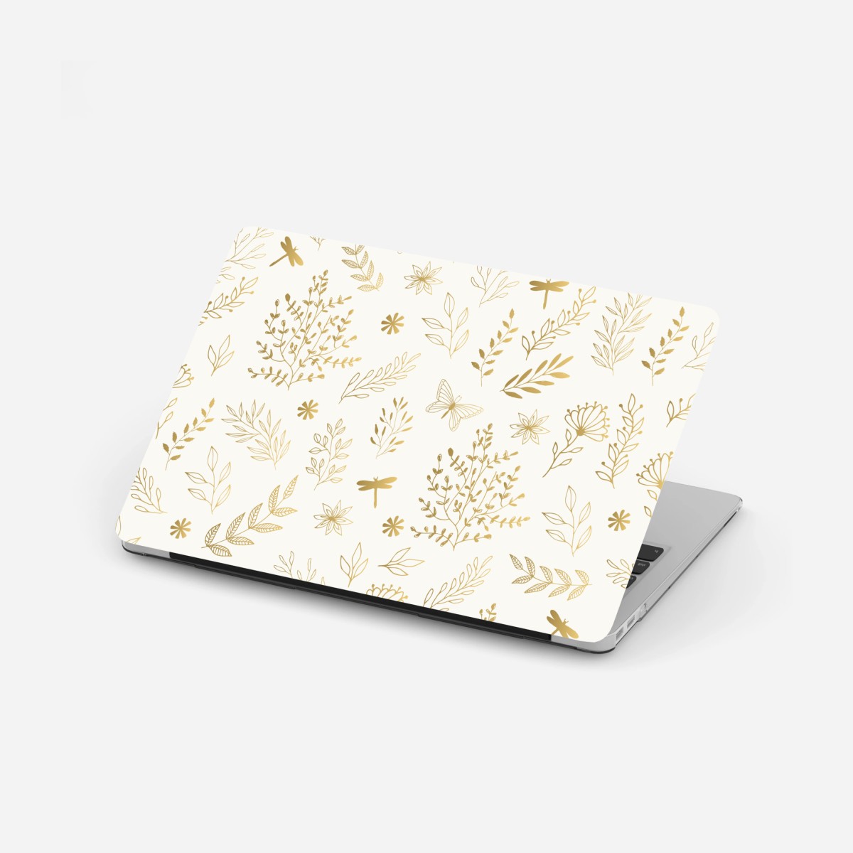 Laptop-Aufkleber goldenes botanisches muster – Wallnifity®