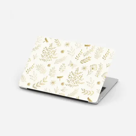 Laptop-Aufkleber goldenes botanisches muster – Wallnifity®