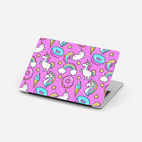 Laptop-Aufkleber pastell einhörner und süßigkeiten – Wallnifity®