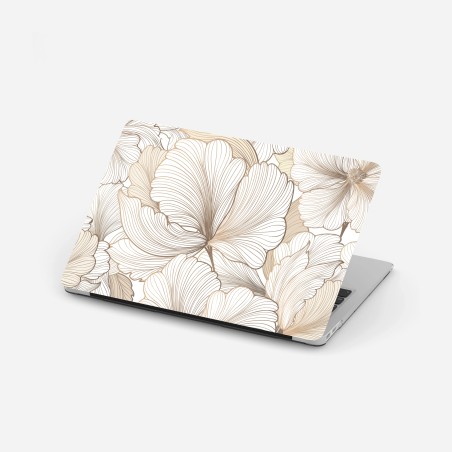 Laptop-Aufkleber zarte beige blumenillustration – Wallnifity®