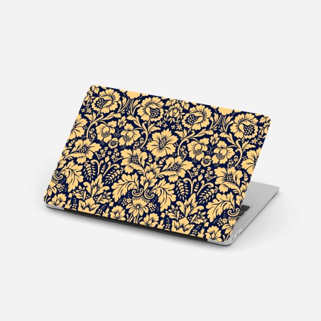 Laptop-Aufkleber dunkelblau-beiges damastmuster – Wallnifity®