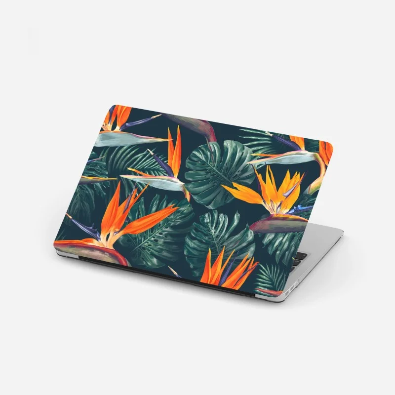 Laptop-Aufkleber tropisches muster mit strelitzie