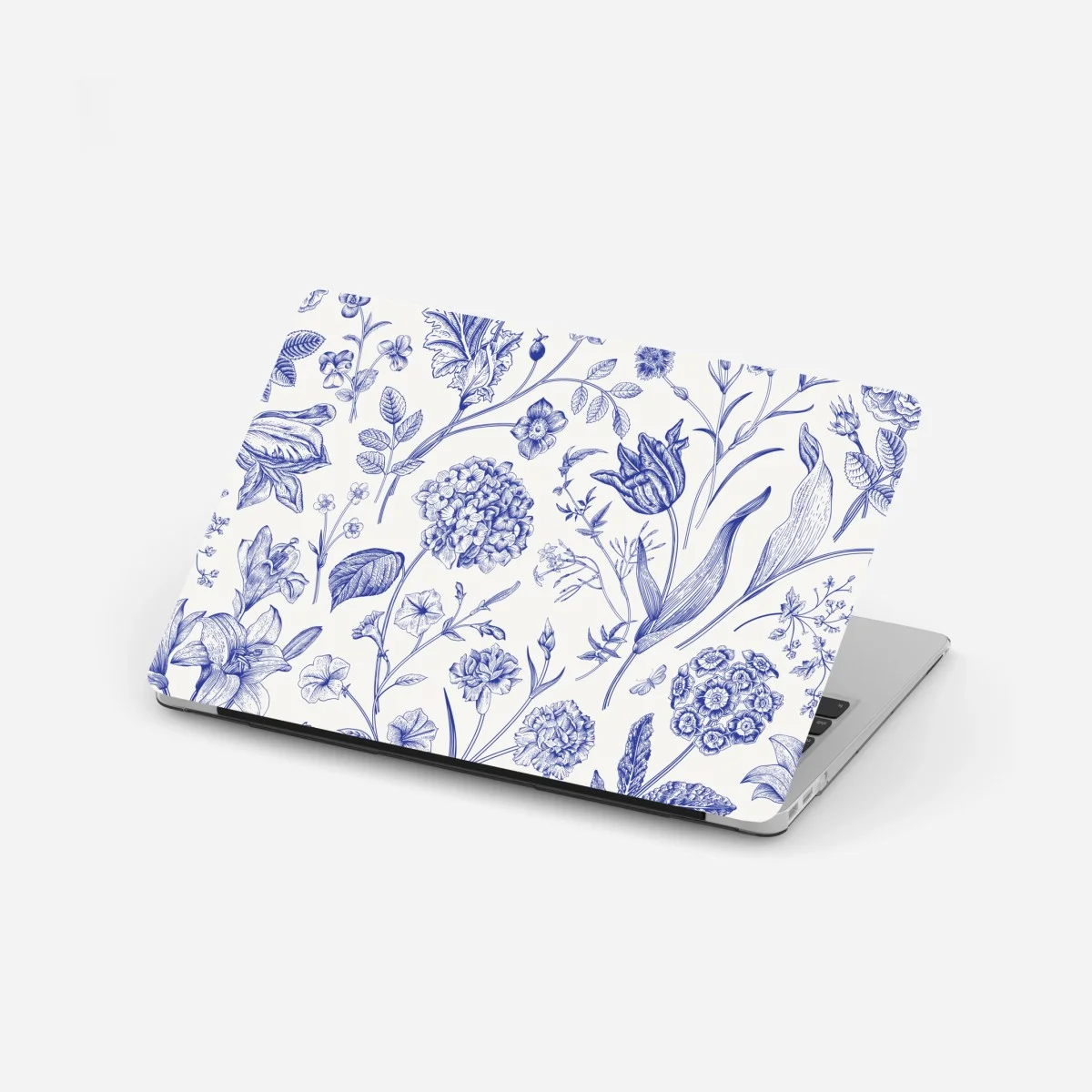 Laptop-Aufkleber klassisches blaues toile blumenmuster – Wallnifity® Laptop-Aufkleber klassisches blaues toile blumenmuster – Wallnifity®