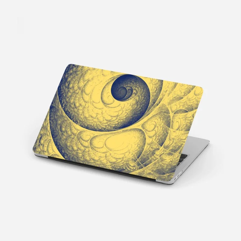 Laptop-Aufkleber goldene spiralförmige fraktalstruktur