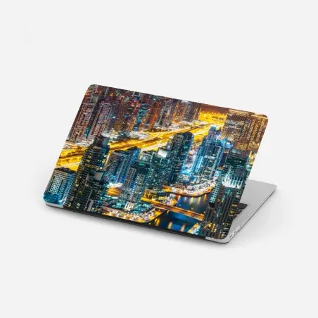 Laptop-Aufkleber nächtliche skyline Dubai Marina – Wallnifity®