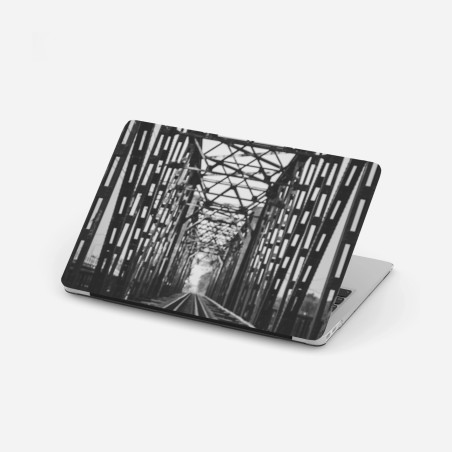 Laptop-Aufkleber alte eisenbahnbrücke in schwarzweiß – Wallnifity®