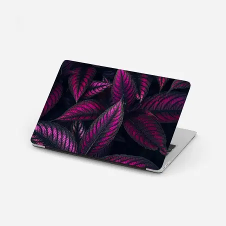 Laptop-Aufkleber leuchtendes violettes blättermotiv – Wallnifity®