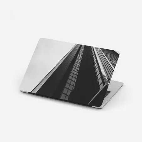 Laptop-Aufkleber monochromer wolkenkratzer in perspektive – Wallnifity®