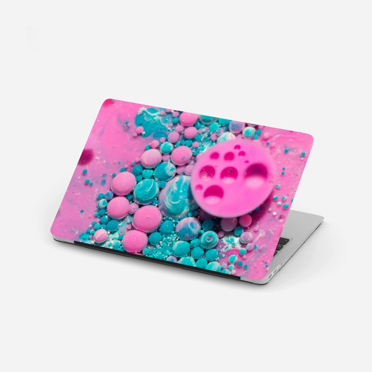 Laptop-Aufkleber rosa und türkis marmor abstrakt – Wallnifity®