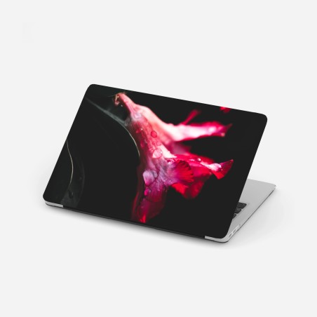 Laptop-Aufkleber rosa trompetenblume mit tau – Wallnifity®
