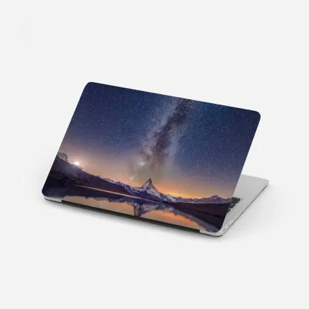 Laptop-Aufkleber milchstraße über alpengipfel gespiegelt im see – Wallnifity®