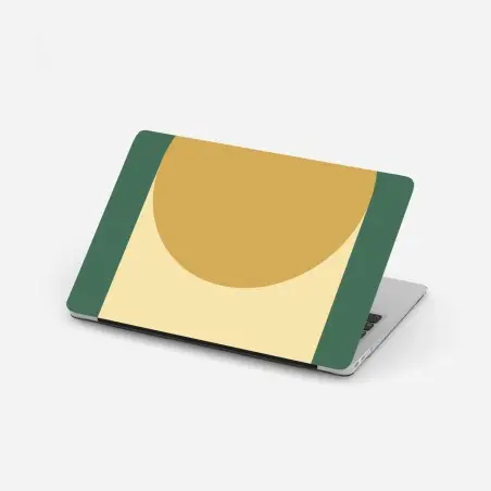 Laptop-Aufkleber goldene sonne über geometrischem block – Wallnifity®