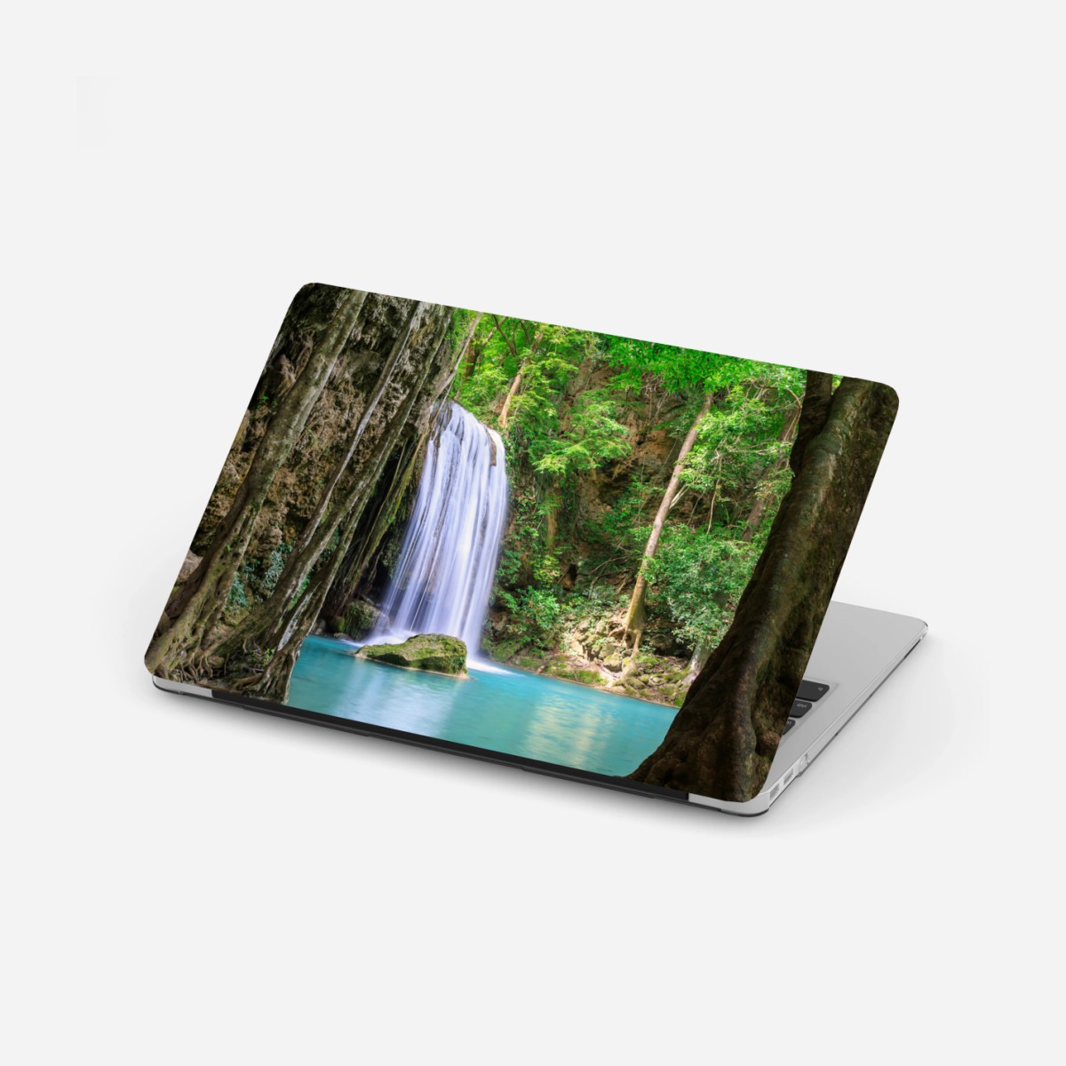 Laptop-Aufkleber ruhiger wasserfall im Erawan Nationalpark – Wallnifity®
