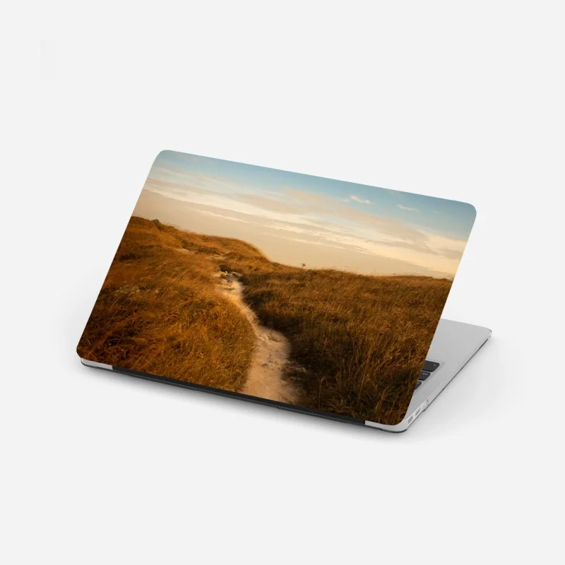 Laptop-Aufkleber sonnenbeschienener weg durch die dünen