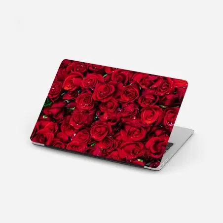 Laptop-Aufkleber dichte wand aus roten rosen – Wallnifity®