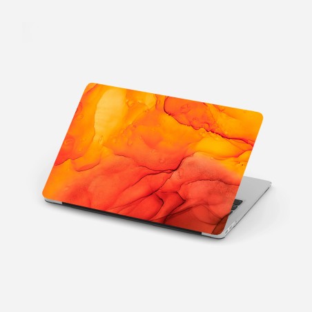Laptop-Aufkleber lebendige orange abstrakte alkoholkunst – Wallnifity®
