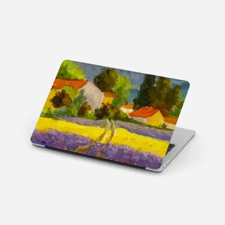 Laptop-Aufkleber lavendelfelder bei sonnenuntergang – Wallnifity®