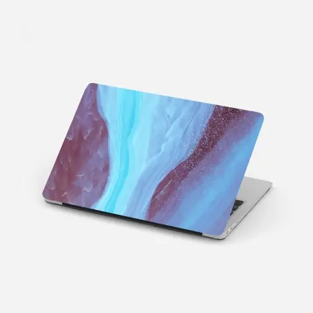 Laptop-Aufkleber ätherisches türkis-rosa marmormuster – Wallnifity®
