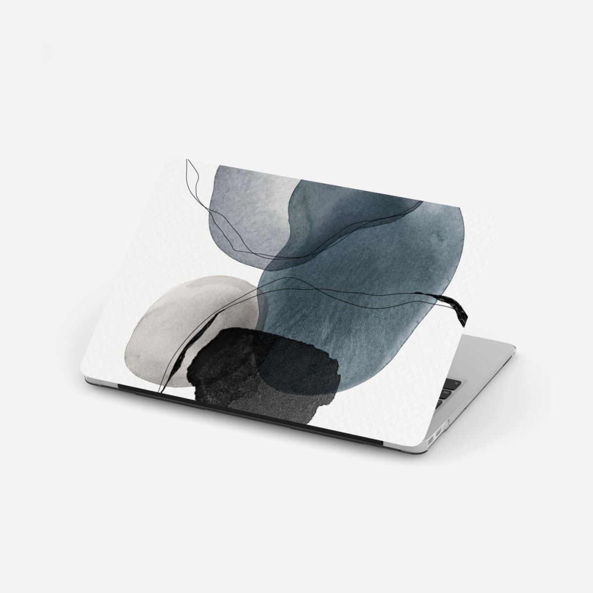 Laptop-Aufkleber ruhige blaue aquarellkugeln – Wallnifity®