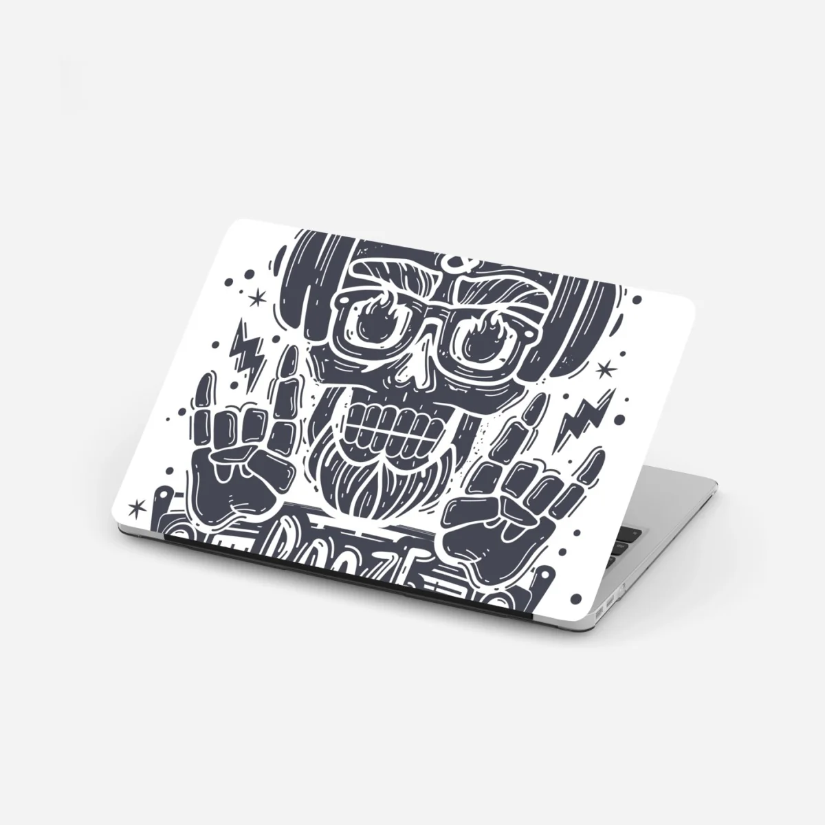 Laptop-Aufkleber dj-schädel mit boombox und kopfhörern – Wallnifity® Laptop-Aufkleber dj-schädel mit boombox und kopfhörern – Wallnifity®