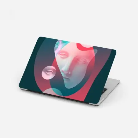 Laptop-Aufkleber surreales klassisches gesicht im duoton – Wallnifity®