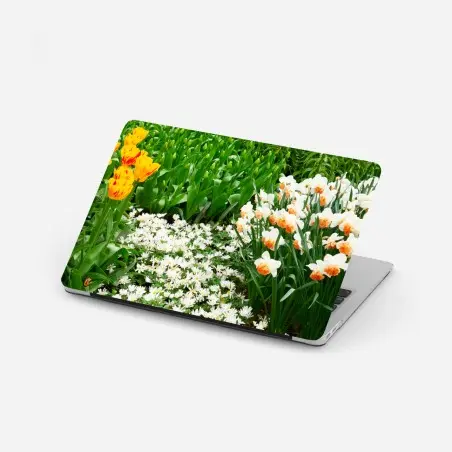 Laptop-Aufkleber lebendiger frühlingsblumengarten – Wallnifity®