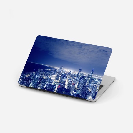 Laptop-Aufkleber Chicago nächtliche skyline panorama – Wallnifity®