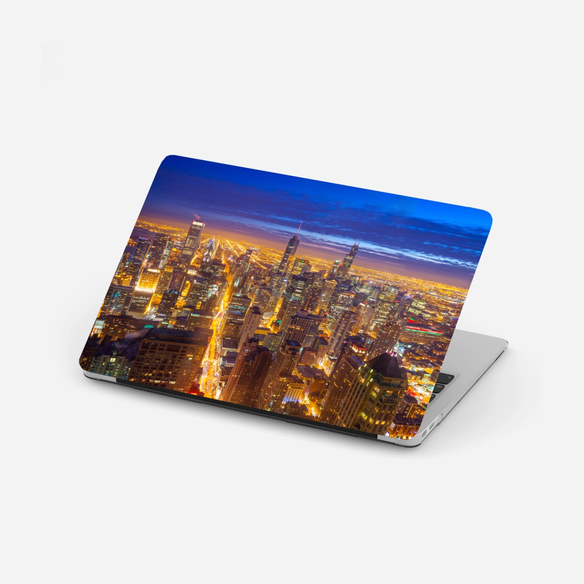 Laptop-Aufkleber Chicago nächtliche skyline panorama – Wallnifity®