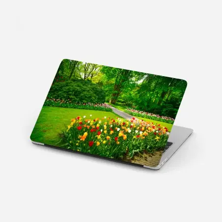 Laptop-Aufkleber lebendiger tulpengarten in Keukenhof – Wallnifity®