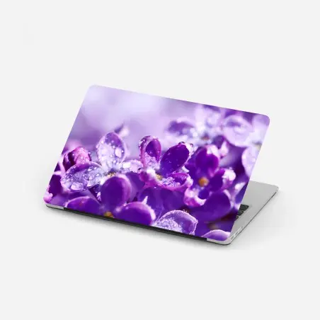 Laptop-Aufkleber lila fliederblüte mit tau – Wallnifity®
