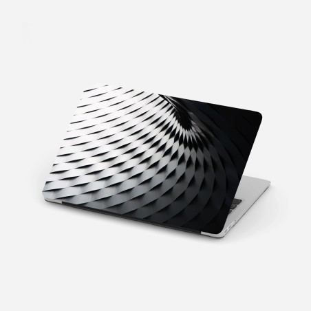 Laptop-Aufkleber monochromes geometrisches metallmuster – Wallnifity®