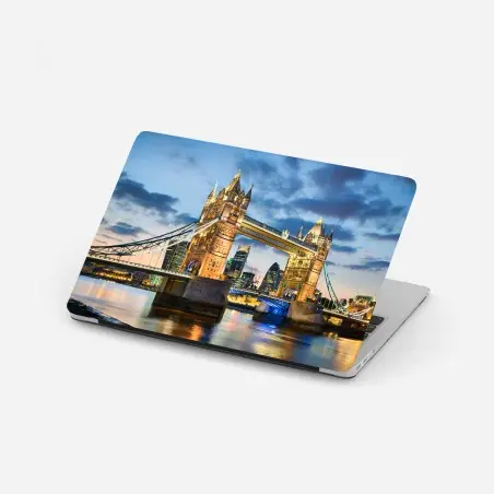 Laptop-Aufkleber Tower Bridge bei dämmerung, London skyline – Wallnifity®
