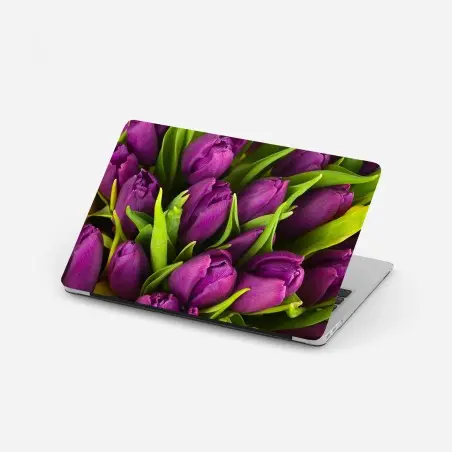 Laptop-Aufkleber lila tulpen im bukett – Wallnifity®