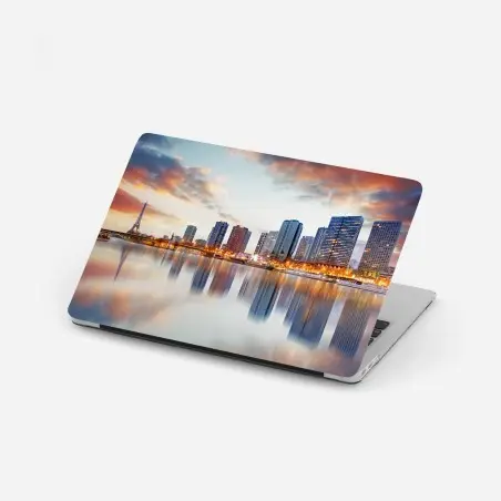 Laptop-Aufkleber Paris skyline bei sonnenuntergang mit Eiffelturm – Wallnifity®