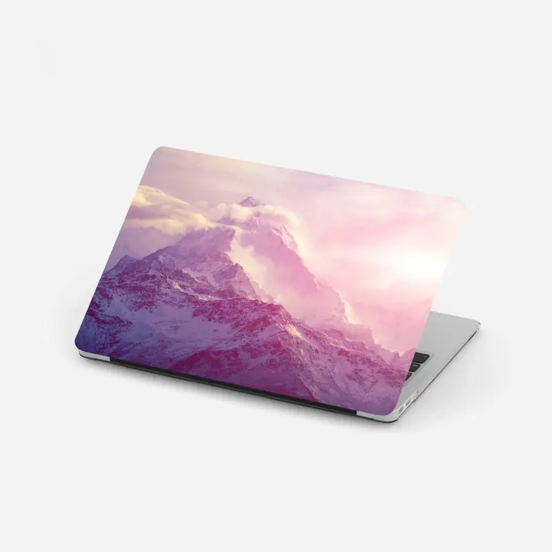 Laptop-Aufkleber pastellfarbener sonnenaufgang über den bergen