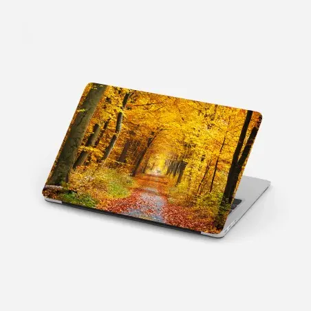Laptop-Aufkleber goldener herbstwald pfad – Wallnifity®