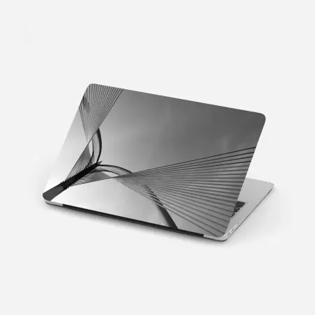 Laptop-Aufkleber monochrome brücke mit geometrischen linien – Wallnifity®