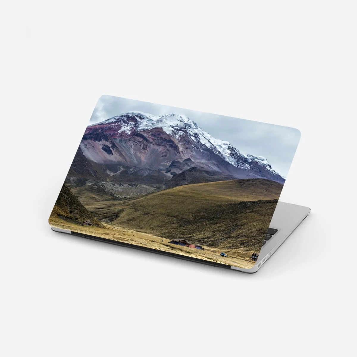 Laptop-Aufkleber majestätisches schneebedecktes bergtal – Wallnifity® Laptop-Aufkleber majestätisches schneebedecktes bergtal – Wallnifity®