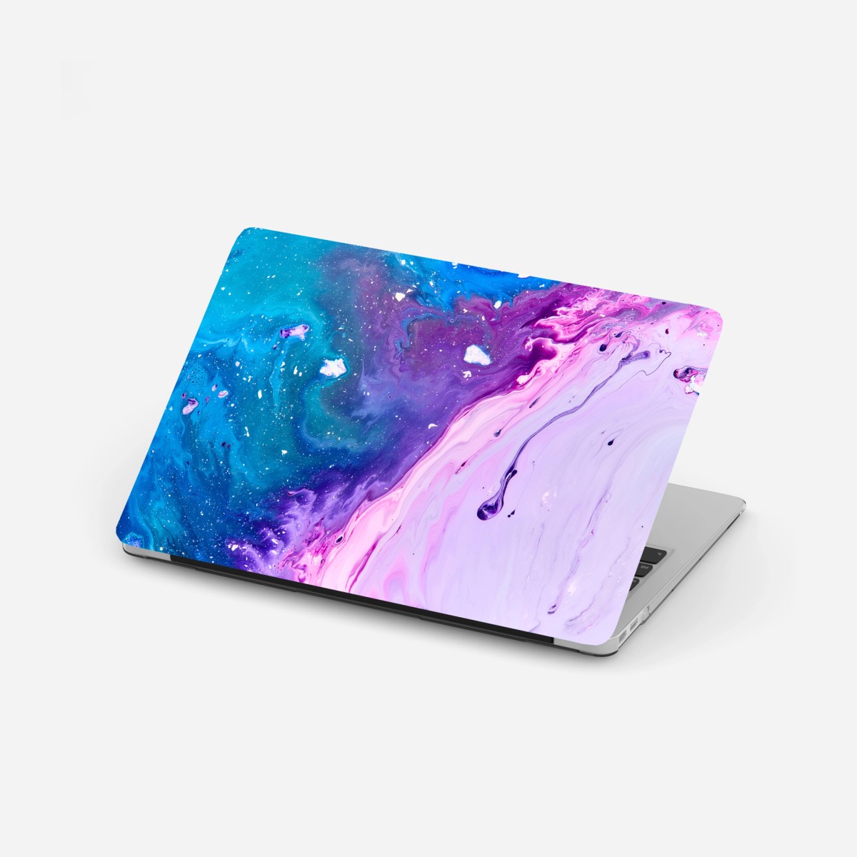 Laptop-Aufkleber lebendige blau-violette abstrakte acrylmalerei – Wallnifity®