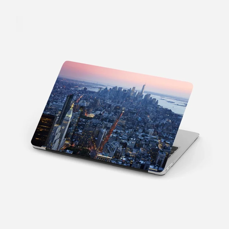 Laptop-Aufkleber sonnenuntergang über Manhattan skyline