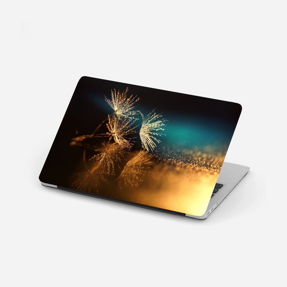 Laptop-Aufkleber goldene reflexion von löwenzahnsamen – Wallnifity®